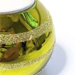 Old Fashioned Christmas Ball Ornament Candleholder