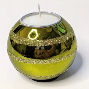 Old Fashioned Christmas Ball Ornament Candleholder