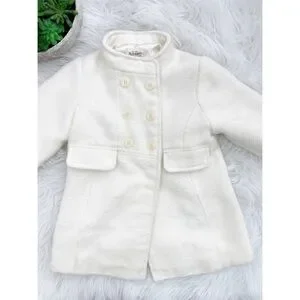 Old Navy Kids Girls Ivory Button Up Peacock Jacket Size 2T