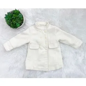 Old Navy Kids Girls Ivory Button Up Peacock Jacket Size 2T