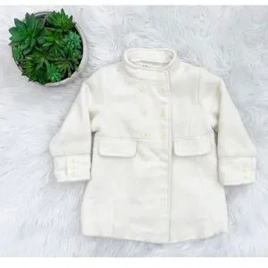 Old Navy Kids Girls Ivory Button Up Peacock Jacket Size 2T