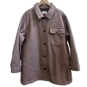 Old Navy New Camel Brown Soft Brushed Loose Fit Utility Shacket Size XL