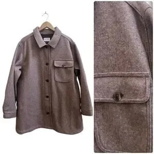 Old Navy New Camel Brown Soft Brushed Loose Fit Utility Shacket Size XL