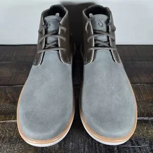 Olukai Kalia Puki Mens Size 8 Lace Up Boots Shoes Gray Leather 10441-6Z6Z