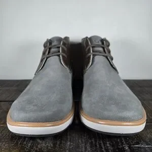Olukai Kalia Puki Mens Size 8 Lace Up Boots Shoes Gray Leather 10441-6Z6Z
