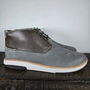 Olukai Kalia Puki Mens Size 8 Lace Up Boots Shoes Gray Leather 10441-6Z6Z