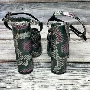 OMINE Women’s 6.5 Platform Heels – Purple/Silver/Green/Black – Size 11