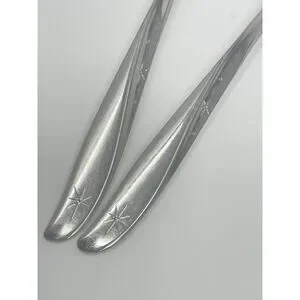 Oneida Community TWIN STAR Stainless Sugar Spoons 6 1/8” Set Of 2 Betty Crocker