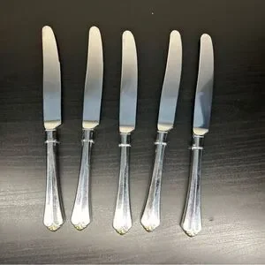 Oneida Golden Juilliard Cube Set Of 5 Dinner Knives Stainless Flatware