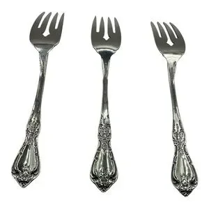 Oneida Kennett Square Fish Forks Set Of Three Stainless Floral Flatware