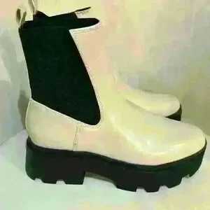 Open Edit Iris Lug Chelsea Boot. Women’s size 9M. Color: Cream Black
