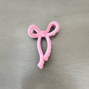 Orchid Pink Purple Bow Flocked Velvet Coquette Girl 4" Lobster Claw Hair Clip