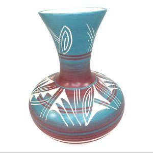 Original Navajo Silas Native American Etched Vase