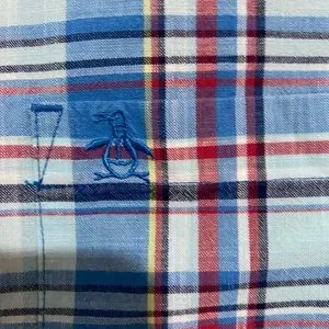 Original Penguin Boys Short Sleeve Button Down Shirt Plaid. Size M