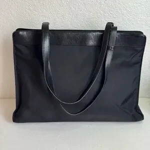 Oroton Nylon Leather Laptop Bag