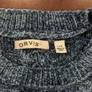 Orvis Teal Mid Weight Sweater Size Large
