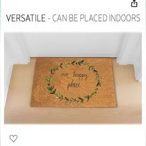 “Our Happy Place” Heavy Duty Doormat for Outdoor & Indoor Use 17.5" x 30"