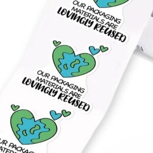 Our Packaging Materials Are Lovingly Reused -120 Stickers - 1" X 1.5"