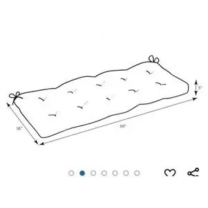 Outdoor/Indoor Tufted Bench/Swing Cushion 18" X 60" Blue Woodblock Prism