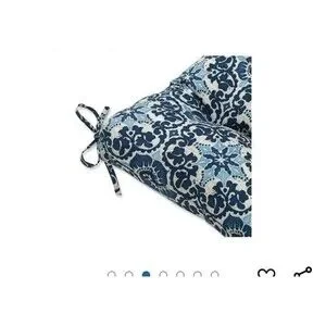 Outdoor/Indoor Tufted Bench/Swing Cushion 18" X 60" Blue Woodblock Prism