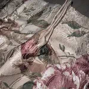 Pair JCPenny Pinch Pleat Lined Burgundy Olive & Tan Floral Curtains 50 X 84 NEW