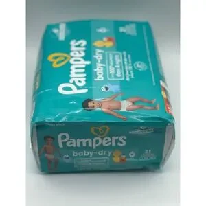 Pampers Baby-Dry Diapers~ Size 6 35+lb ~21 Ct Sesame Street