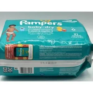 Pampers Baby-Dry Diapers~ Size 6 35+lb ~21 Ct Sesame Street