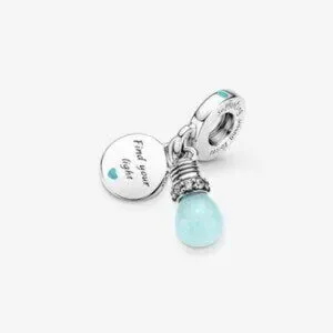 Pandora Glow-in-the-dark Lightbulb Double Dangle Charm