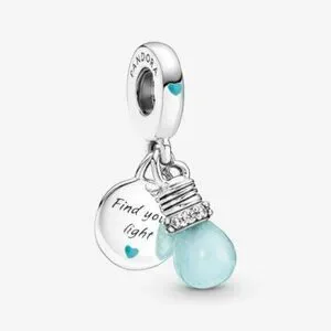 Pandora Glow-in-the-dark Lightbulb Double Dangle Charm