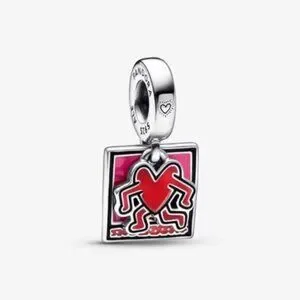 Pandora Keith Haringa x Pandora Walking Heart Double Dangle Charm