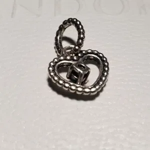 Pandora Navy Blue Beaded Heart Dangle Charm