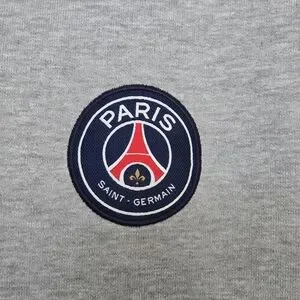 Paris Saint Germain Fleece Patch Hoodie Gray Boys Size 14