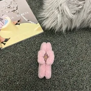 Pastel Baby Pink Fuzzy Claw Clip Cute Hair Accessory Ponytail Headband ONE SIZE