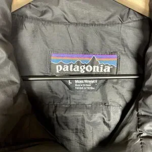 Patagonia Jacket Mens Large L Black Nano Puff Primaloft Lightweight *FLAWS