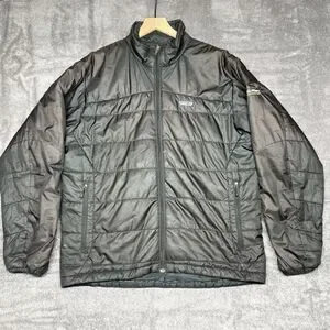 Patagonia Jacket Mens Large L Black Nano Puff Primaloft Lightweight *FLAWS