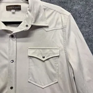 Patrick James Shirt Mens 44 XL Western Metal Snap Long Sleeve Polyester Spandex