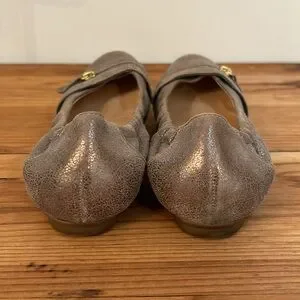 Paul Green Metallic Rosegold Balletcore Leather Round Toe Ballet Flats Size: 6