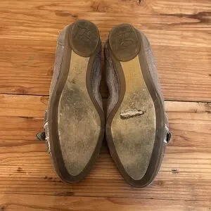 Paul Green Metallic Rosegold Balletcore Leather Round Toe Ballet Flats Size: 6