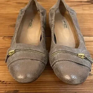 Paul Green Metallic Rosegold Balletcore Leather Round Toe Ballet Flats Size: 6