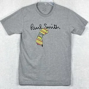 Paul Smith Mens M Gray Colorful Sunglasses Double Sides Print Designer Shirt UK