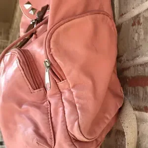Peach Backpack With Stud Design