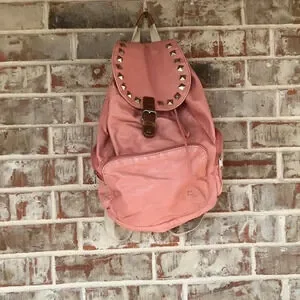 Peach Backpack With Stud Design