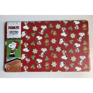 Peanuts Snoopy Woodstock Christmas Cookies Anti Fatigue Kitchen Mat 18 X 30” NEW