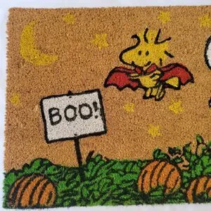 Peanuts Snoopy Woodstock Halloween Boo Coir Door Mat 18”x30” Doormat Vampire
