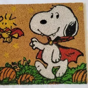 Peanuts Snoopy Woodstock Halloween Boo Coir Door Mat 18”x30” Doormat Vampire