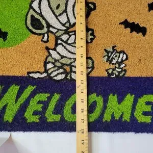 Peanuts Snoopy Woodstock Halloween Welcome Coir Door Mat 18”x28” Doormat Mummy
