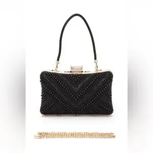 Pearl Rhinestone Evening Clutch