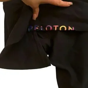 Peloton Women’s Black Rainbow Spell Out Workout Yoga Training Leggings Small