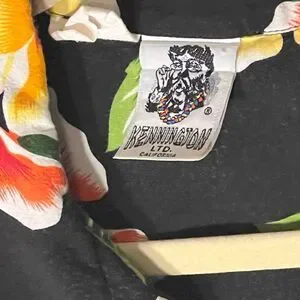Pennington Ltd Vintage Hawaiian Button Front Shirt Hula Girl On Back Size Xl