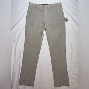 Perry Ellis NWT Size 32/32 Light Beige Slim Stretch Flat Front Dress Pants